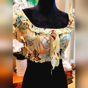 Vintage Cropped Top Flirty Cute Juniors Sz.S